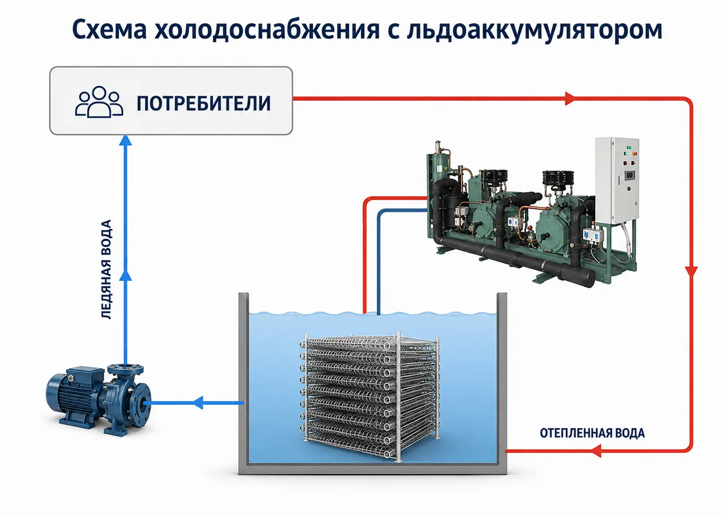 Схема холодоснабжения с льдоаккумулятором_2